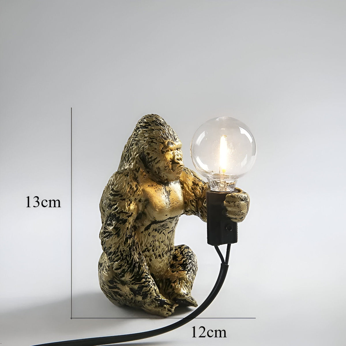 Gorilla Animal Table Lamp | Unique Resin Design with Lifelike Details | Stylish Home Decor Accent for Living Spaces 6