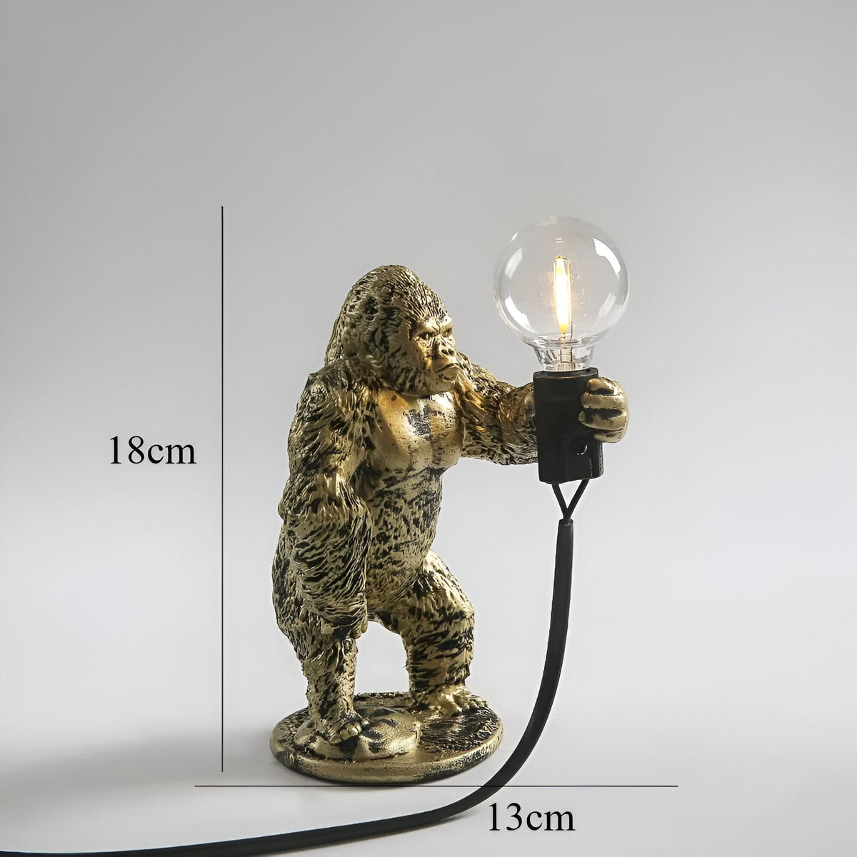 Gorilla Animal Table Lamp | Unique Resin Design with Lifelike Details | Stylish Home Decor Accent for Living Spaces 7