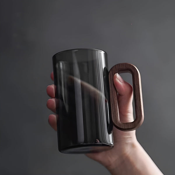 Highball Glassware Mug with Wooden Handle | Elegant Design for Modern Table Settings 0