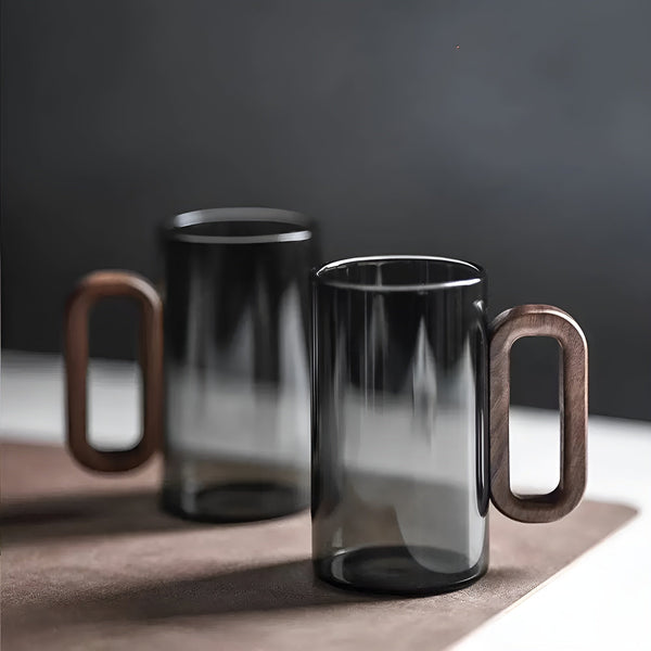 Highball Glassware Mug with Wooden Handle | Elegant Design for Modern Table Settings 1