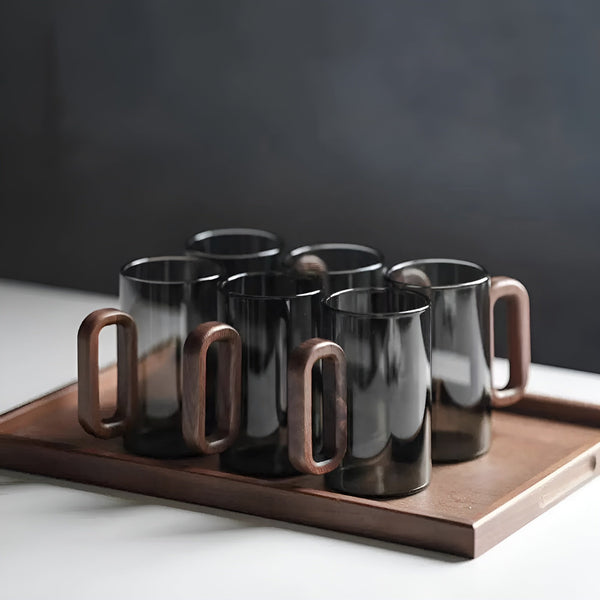 Highball Glassware Mug with Wooden Handle | Elegant Design for Modern Table Settings 2