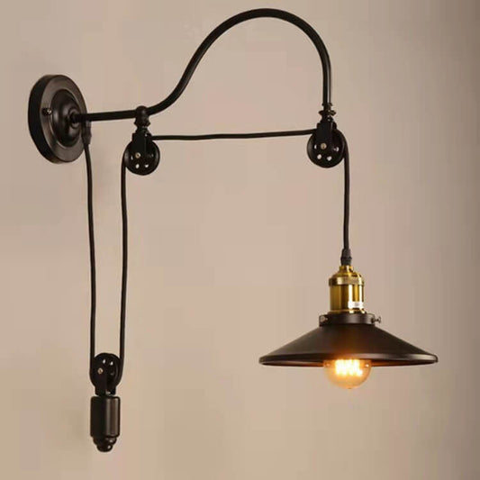 IronScape | Stylish Retro Industrial Wall Sconce with Adjustable Pulley 0