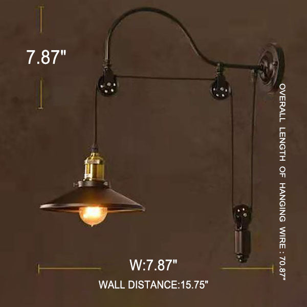 IronScape | Stylish Retro Industrial Wall Sconce with Adjustable Pulley 2