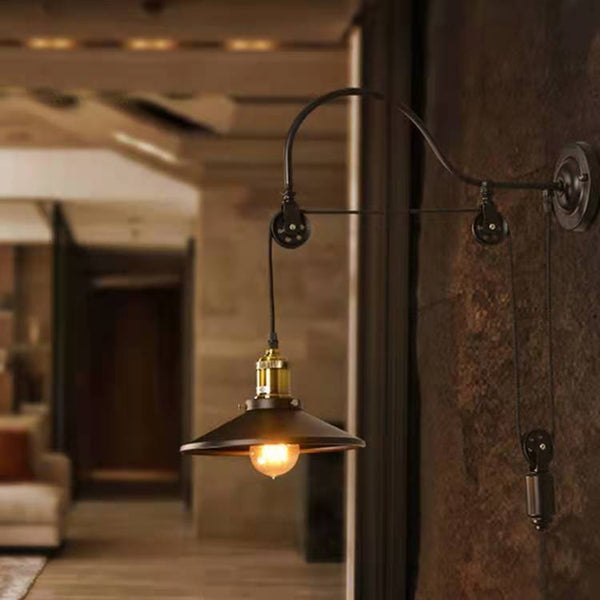 IronScape | Stylish Retro Industrial Wall Sconce with Adjustable Pulley 4