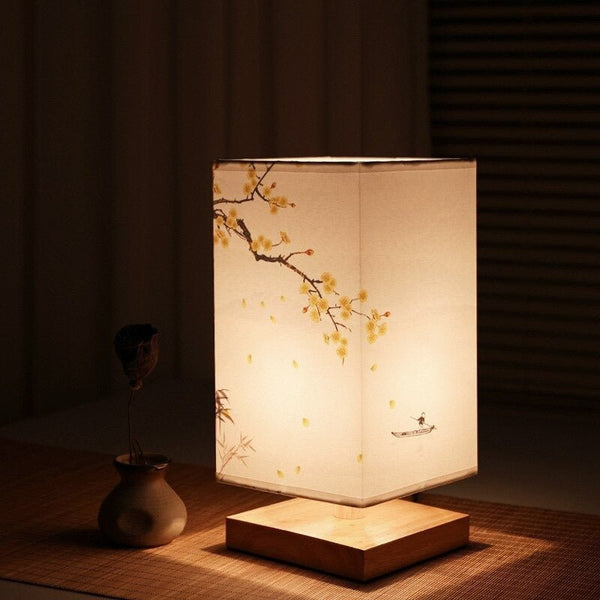 Japanese Scandinavian Table Lamp with Soft Fabric Shade | Elegant Nightstand Lamp for Relaxation 2