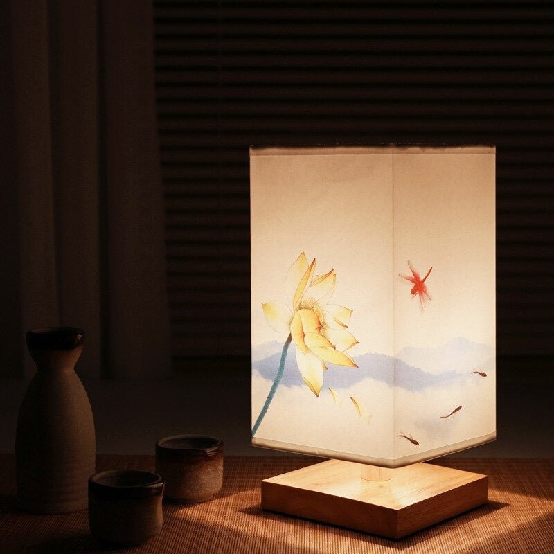 Japanese Scandinavian Table Lamp with Soft Fabric Shade | Elegant Nightstand Lamp for Relaxation 3