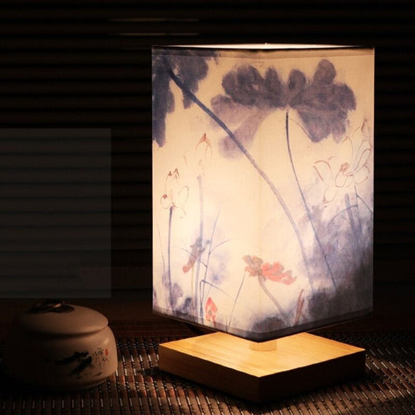 Japanese Scandinavian Table Lamp with Soft Fabric Shade | Elegant Nightstand Lamp for Relaxation 4