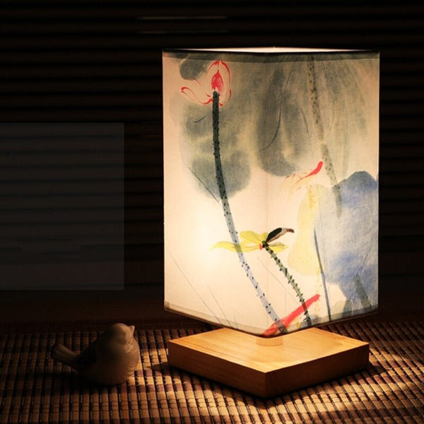 Japanese Scandinavian Table Lamp with Soft Fabric Shade | Elegant Nightstand Lamp for Relaxation 6