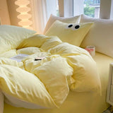 Kawaii Bedding Set | Soft Washed Cotton Duvet Covers with Embroidered Design | Complete Bedding Solution for Dorm Rooms 1