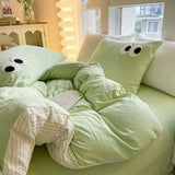 Kawaii Bedding Set | Soft Washed Cotton Duvet Covers with Embroidered Design | Complete Bedding Solution for Dorm Rooms 3