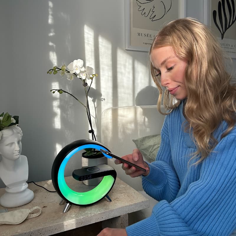 Luminara | Innovative Sunrise Alarm Clock with Wireless Charging & Sound Machine 2