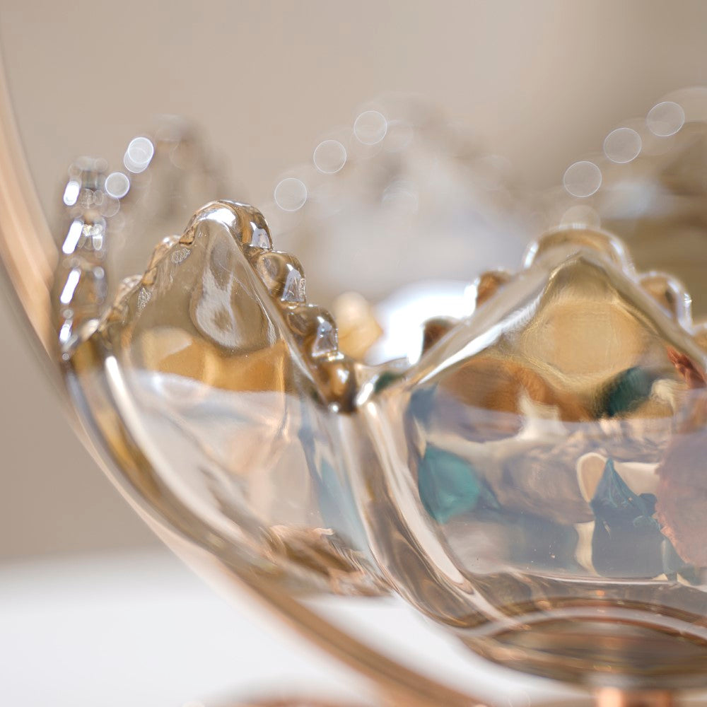 Lunar Collection | Gold Decorative Bowl with Open Lotus Design | Stunning Centerpiece for Luxurious Home Decor 4