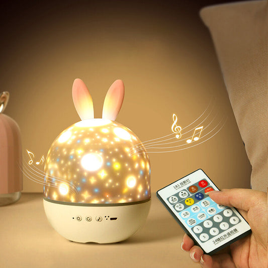 LunaraGlow | Enchanting Colorful Rabbit Night Light Projector for Kids 0