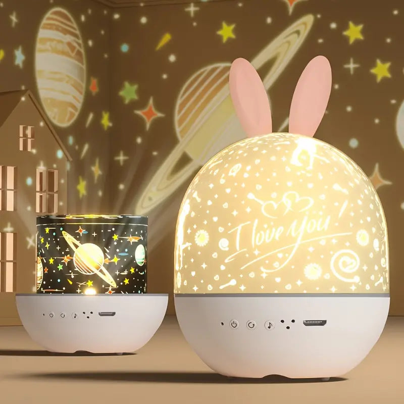 LunaraGlow | Enchanting Colorful Rabbit Night Light Projector for Kids 1