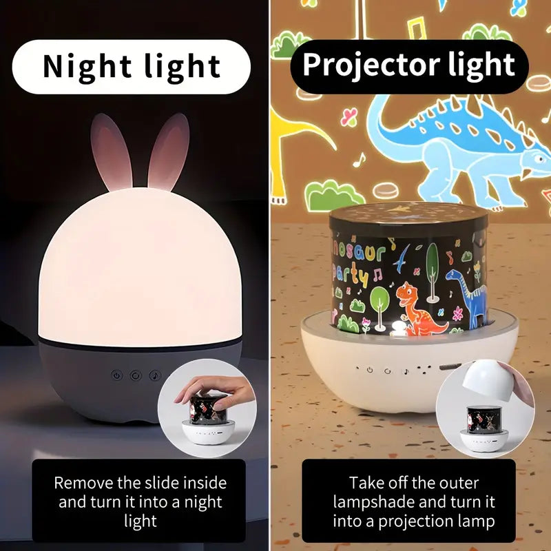 LunaraGlow | Enchanting Colorful Rabbit Night Light Projector for Kids 5