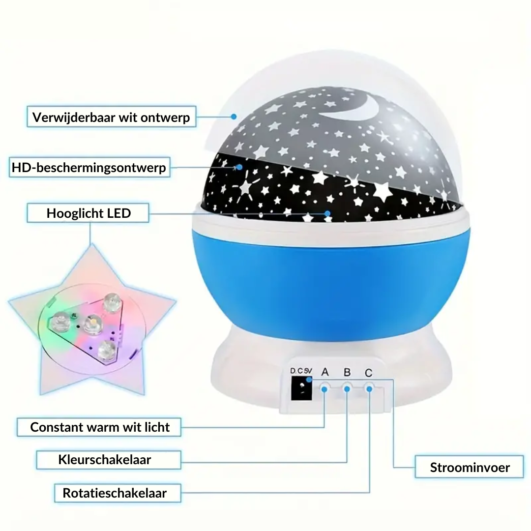 Lunara | Enchanting Colorful Star Projector Night Light for Kids 6