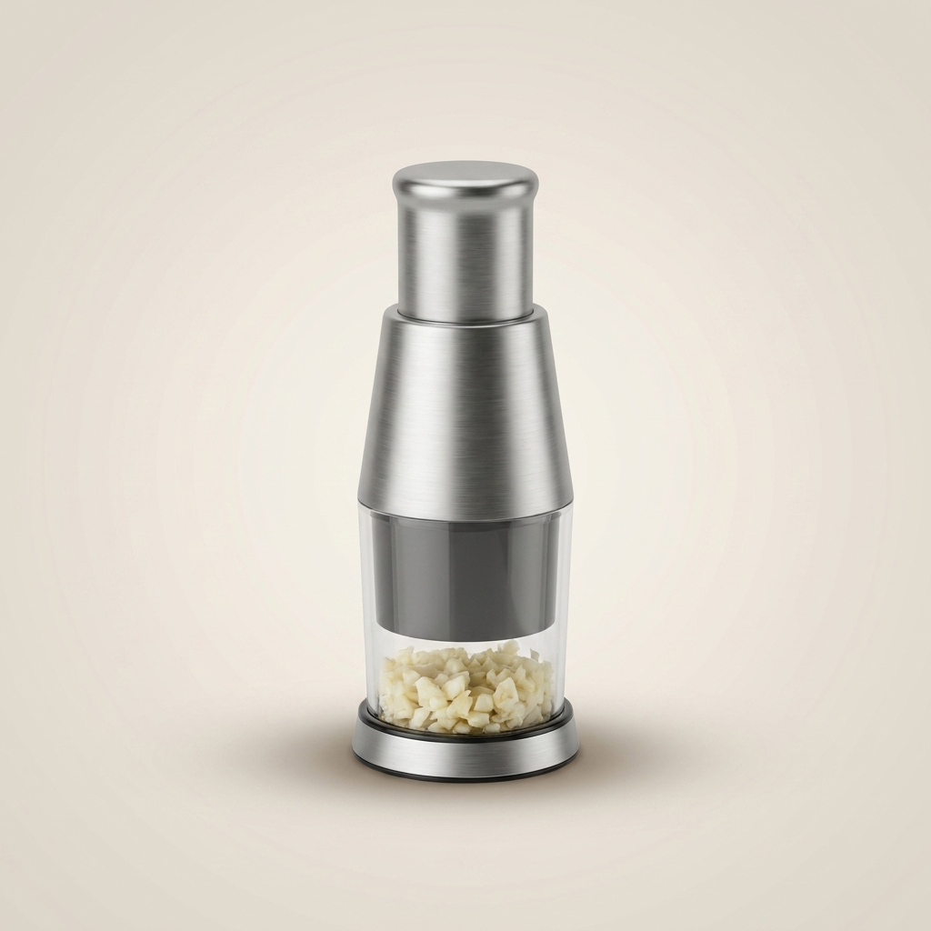 Manual Garlic Chopper with Sharp Stainless Steel Blades