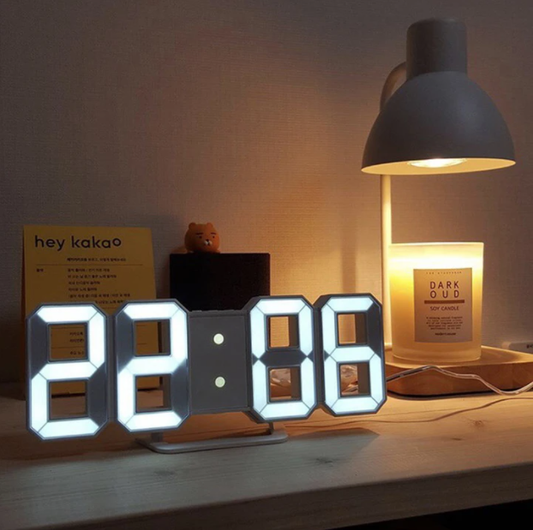 Modern 3D Digital Alarm Clock with Custom LED Lighting Options | Stylish Home Decor for Versatile Timekeeping 0