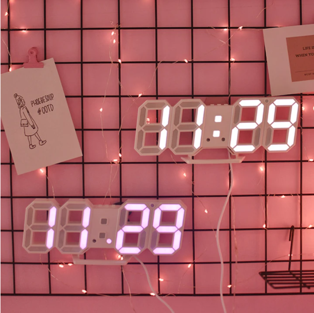 Modern 3D Digital Alarm Clock with Custom LED Lighting Options | Stylish Home Decor for Versatile Timekeeping 3