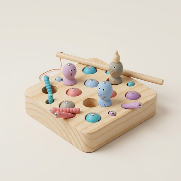 Montessori Learning Toy Magnetic Fish & Worm Counting Game for Early Math Skills