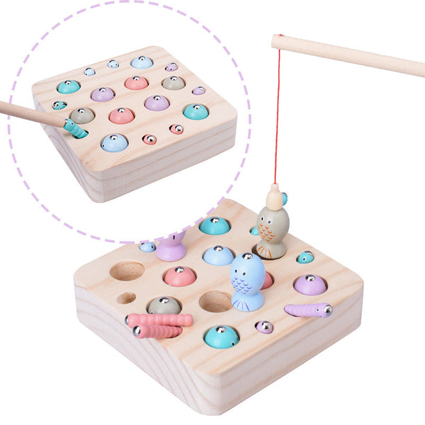 Montessori Learning Toy Magnetic Fish & Worm Counting Game for Early Math Skills