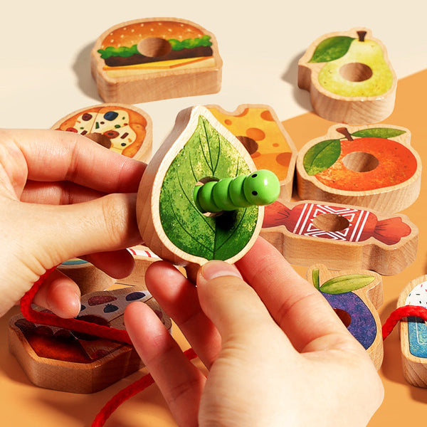 Montessori Wooden Hungry Caterpillar Toy with Colorful Design