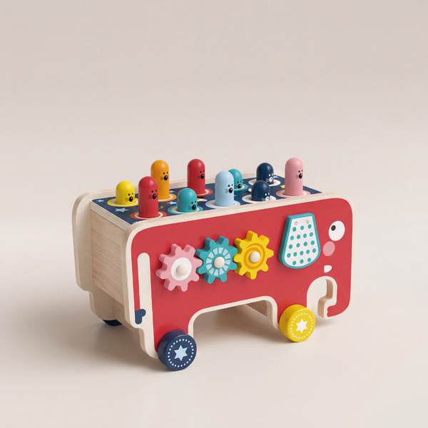 Montessori Wacka Mole Game | Interactive Wooden Toy with Popping Pieces