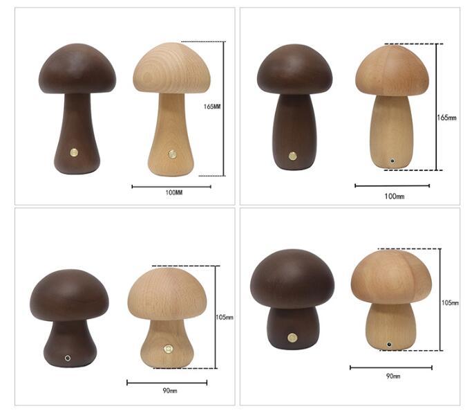 MushroomGlow | Cozy Elegant Wooden Table Lamp for Bedroom or Living Room 3