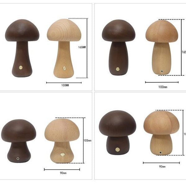 MushroomGlow | Cozy Elegant Wooden Table Lamp for Bedroom or Living Room 3