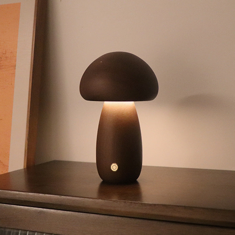 MushroomGlow | Cozy Elegant Wooden Table Lamp for Bedroom or Living Room 7