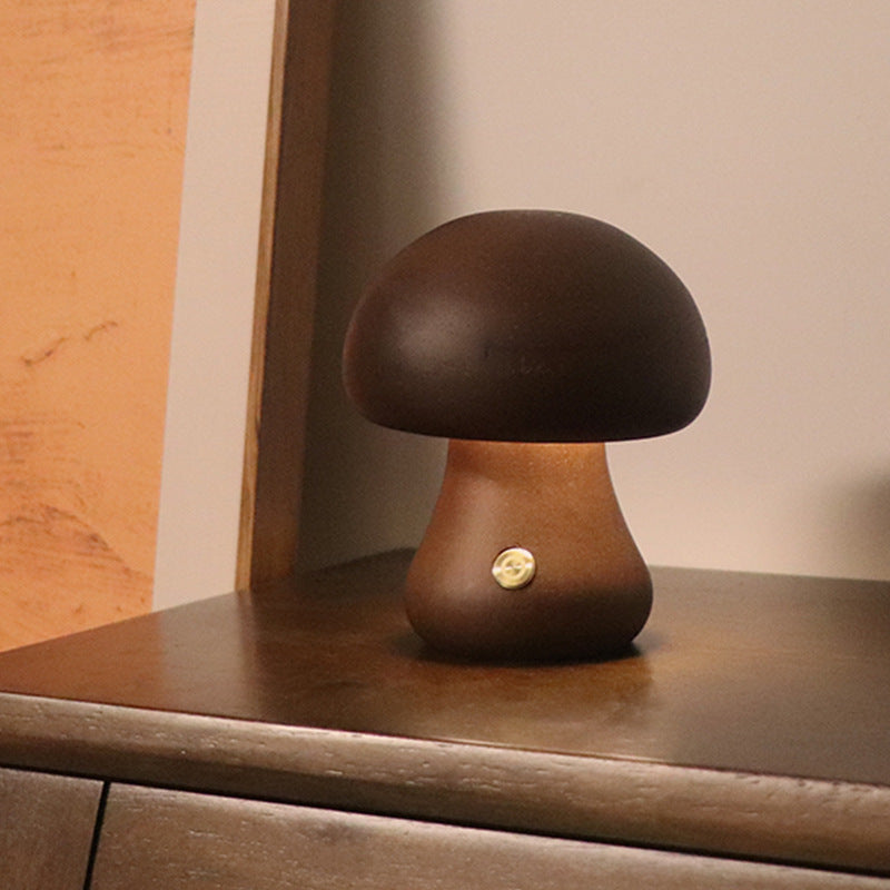 MushroomGlow | Cozy Elegant Wooden Table Lamp for Bedroom or Living Room 9