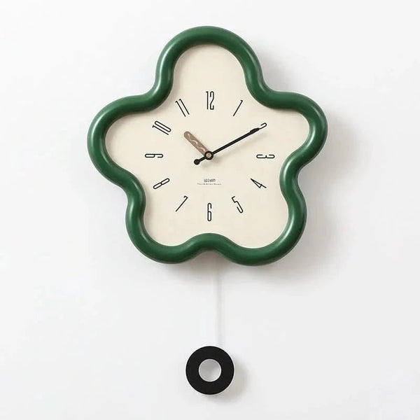 Wall Clock With 3D Floral Design & Silent Movement