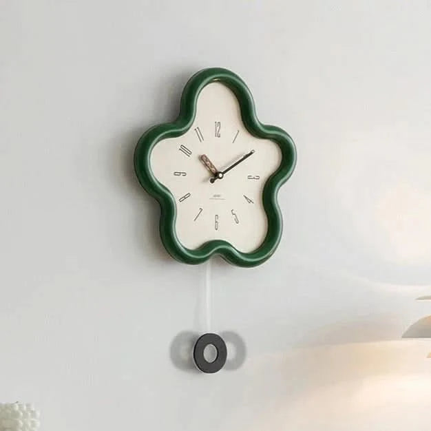Wall Clock With 3D Floral Design & Silent Movement