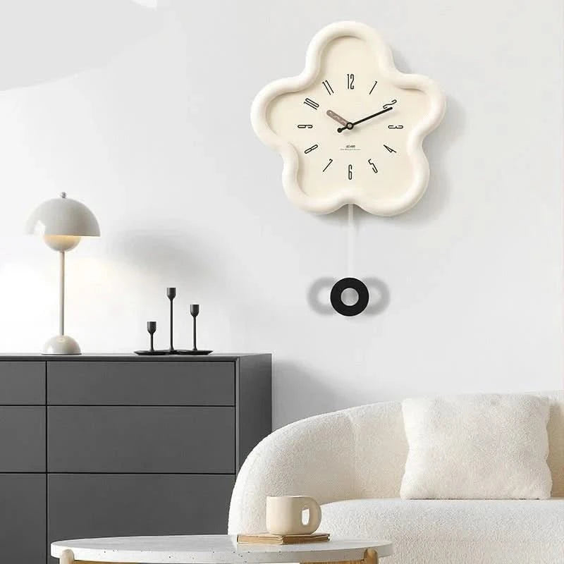 Wall Clock With 3D Floral Design & Silent Movement