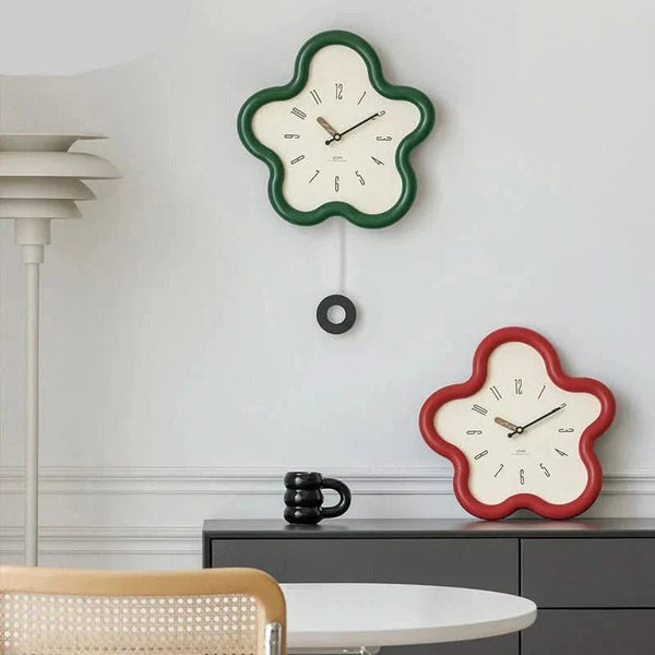 Wall Clock With 3D Floral Design & Silent Movement