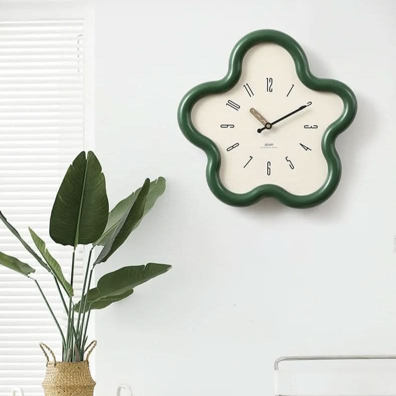 Wall Clock With 3D Floral Design & Silent Movement