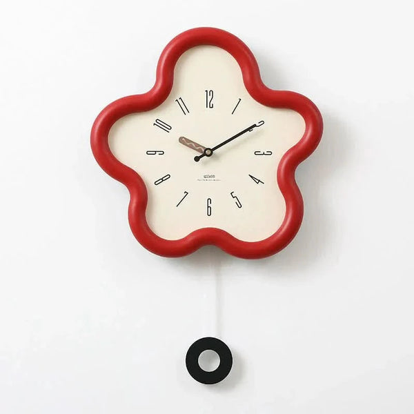 Wall Clock With 3D Floral Design & Silent Movement
