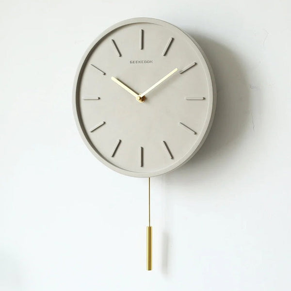 Nordic Collection | Modern Wall Clock with Metal Pendulum in Gray | Minimalist Decor for Contemporary Interiors 1
