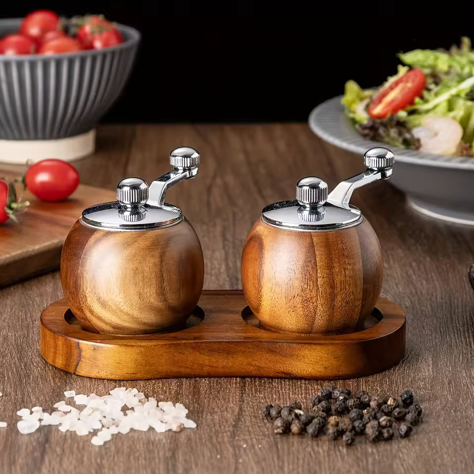 Nordic Salt and Pepper Grinders Set with Effortless Grinding