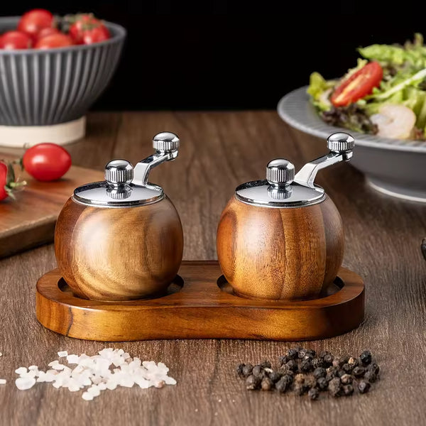 Nordic Salt and Pepper Grinders Set with Effortless Grinding