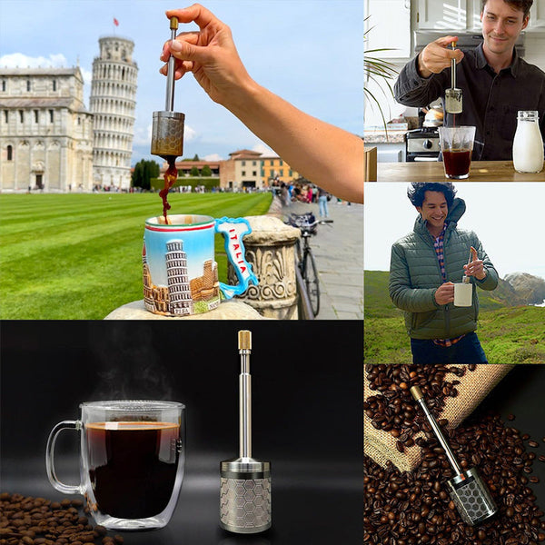 Portable Coffee and Tea Press Maker with Stainless Steel Filter | Convenient & Easy Cleanup for On-the-Go Brewing 4