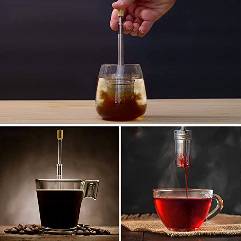 Portable Coffee and Tea Press Maker with Stainless Steel Filter | Convenient & Easy Cleanup for On-the-Go Brewing 7