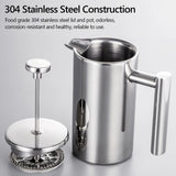 Premium French Press Coffee Maker with Double-Walled Insulation | Durable Stainless Steel for Rich Flavor 2