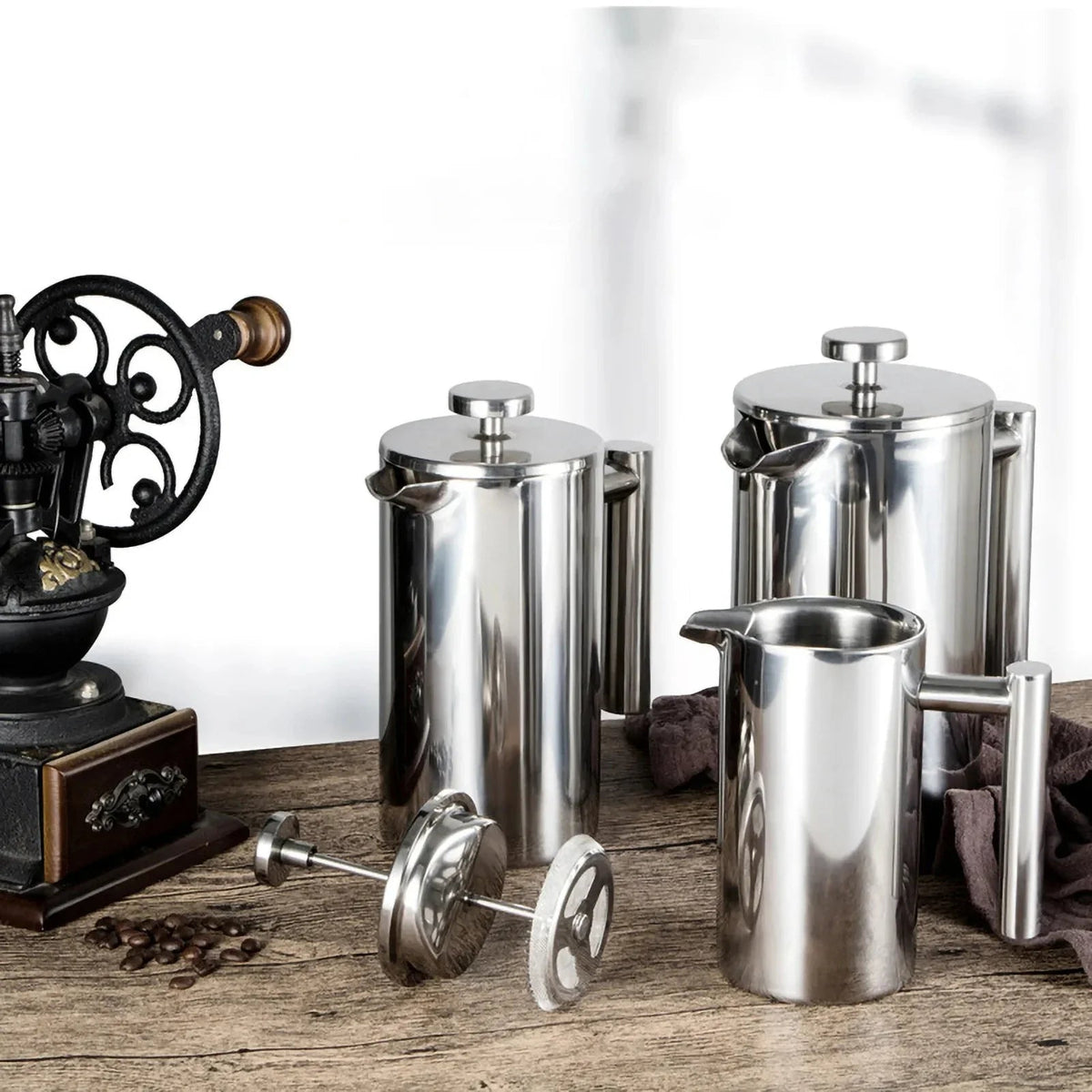 Premium French Press Coffee Maker with Double-Walled Insulation | Durable Stainless Steel for Rich Flavor 3