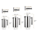 Premium French Press Coffee Maker with Double-Walled Insulation | Durable Stainless Steel for Rich Flavor 4