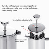 Premium French Press Coffee Maker with Double-Walled Insulation | Durable Stainless Steel for Rich Flavor 5