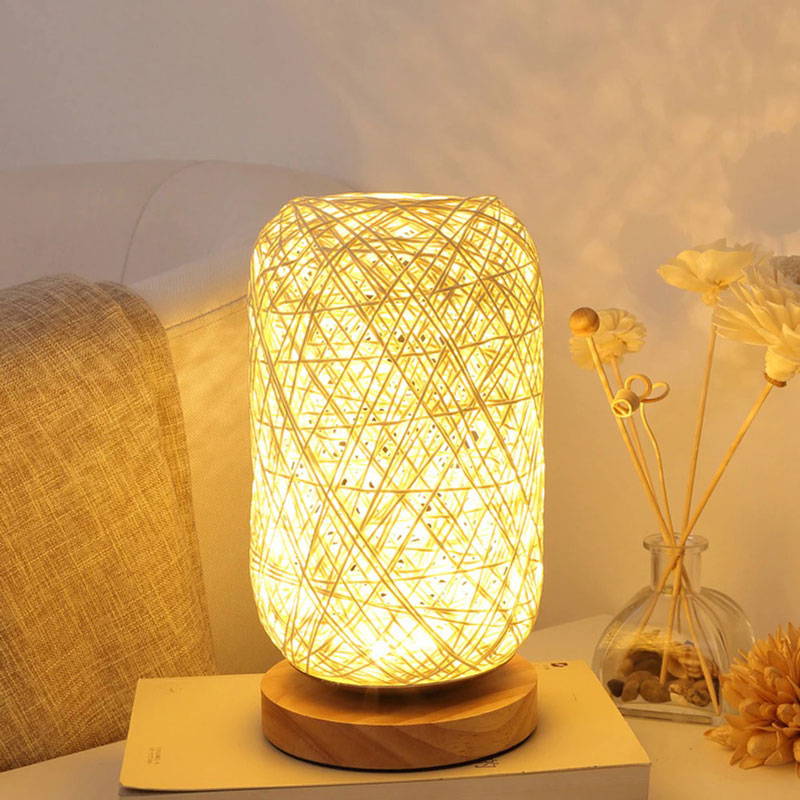 RattanGlow | Elegant Handcrafted Modern Nightstand Lamp for Cozy Ambiance 0