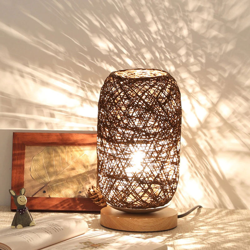 RattanGlow | Elegant Handcrafted Modern Nightstand Lamp for Cozy Ambiance 1