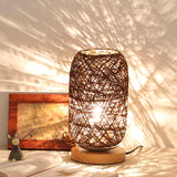 RattanGlow | Elegant Handcrafted Modern Nightstand Lamp for Cozy Ambiance 1