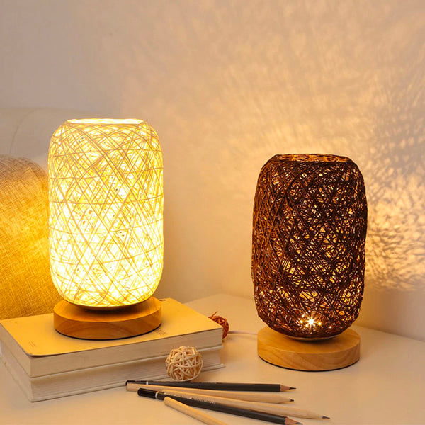 RattanGlow | Elegant Handcrafted Modern Nightstand Lamp for Cozy Ambiance 2